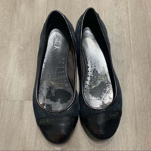 Coach Gray Blueish Metallic Round Toe Flats 5 1/2 - Picture 11 of 11